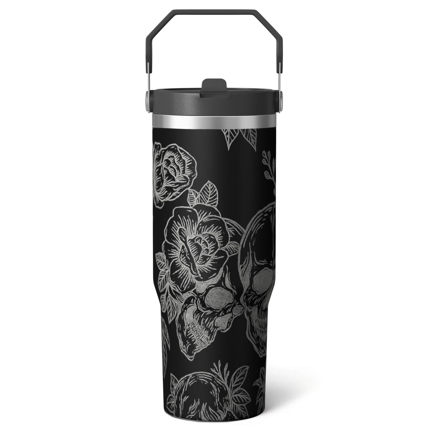 1pc cherry 30oz Tumbler with Straw & Handle - Insulated Stainless Steel Cup | Holiday Gift for - Tumbler