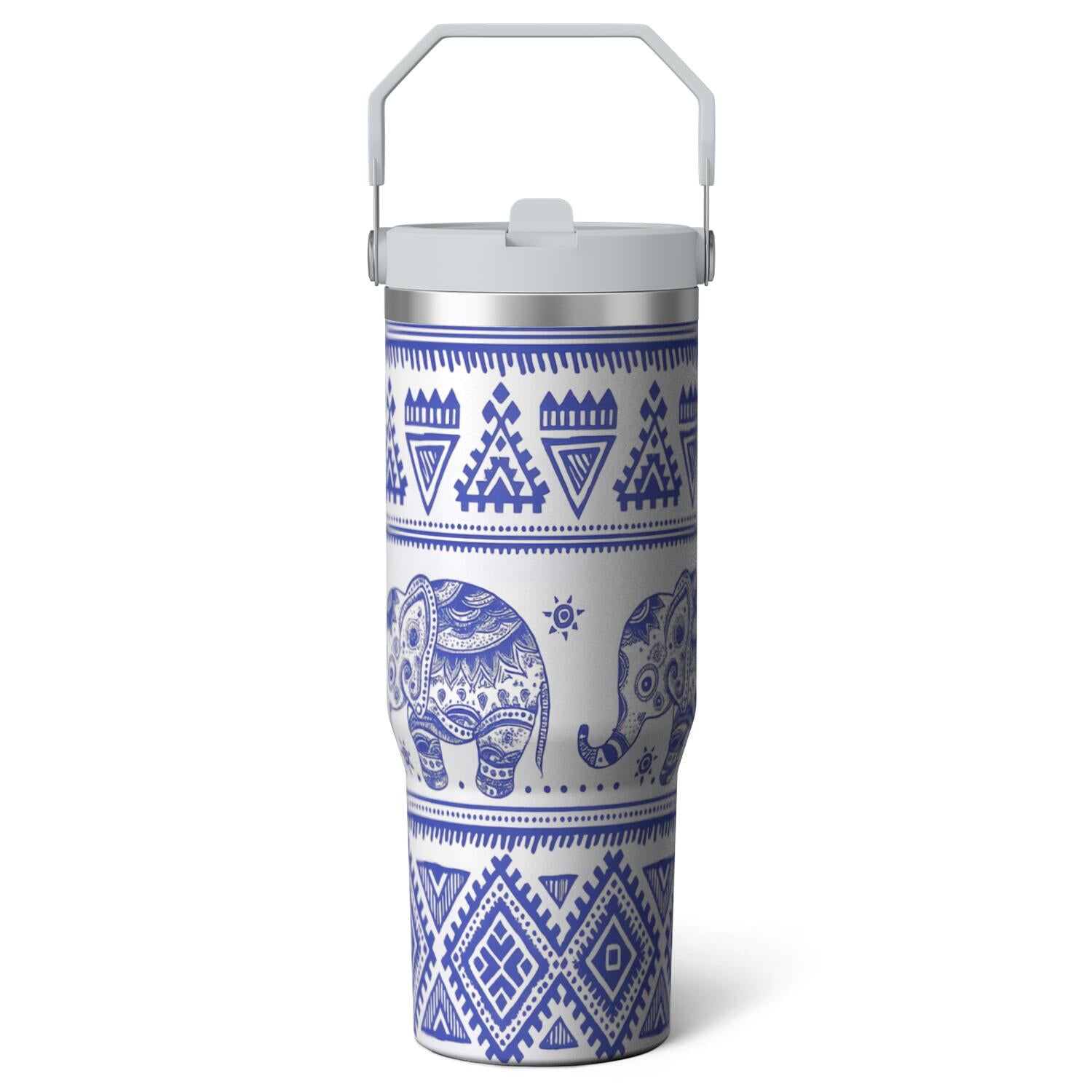 1pc Hummingbird 30oz Tumbler with Straw & Handle - Insulated Stainless Steel Cup | Holiday Gift for - Tumbler