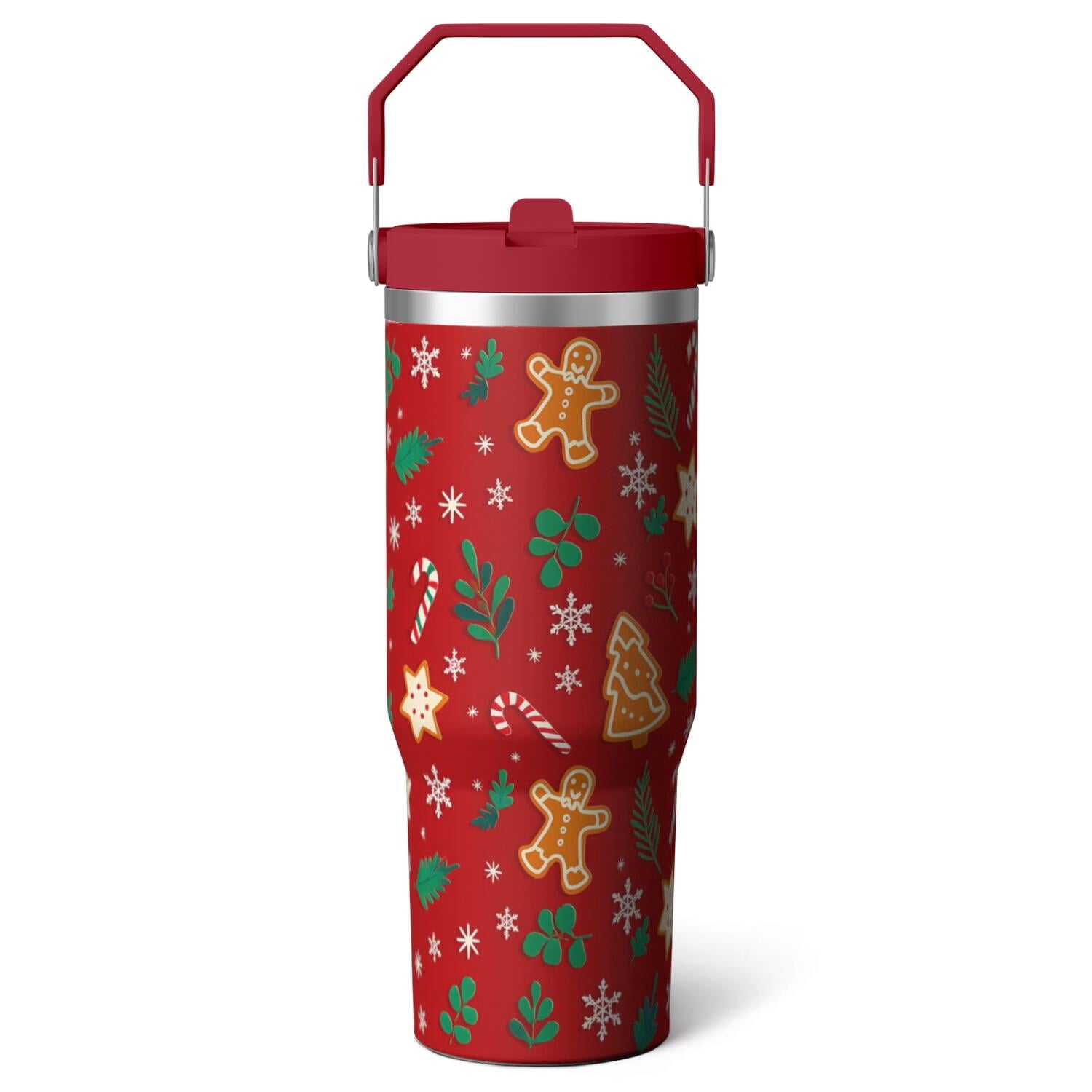 1pc shark 30oz Tumbler with Straw & Handle - Insulated Stainless Steel Cup | Holiday Gift for - Tumbler