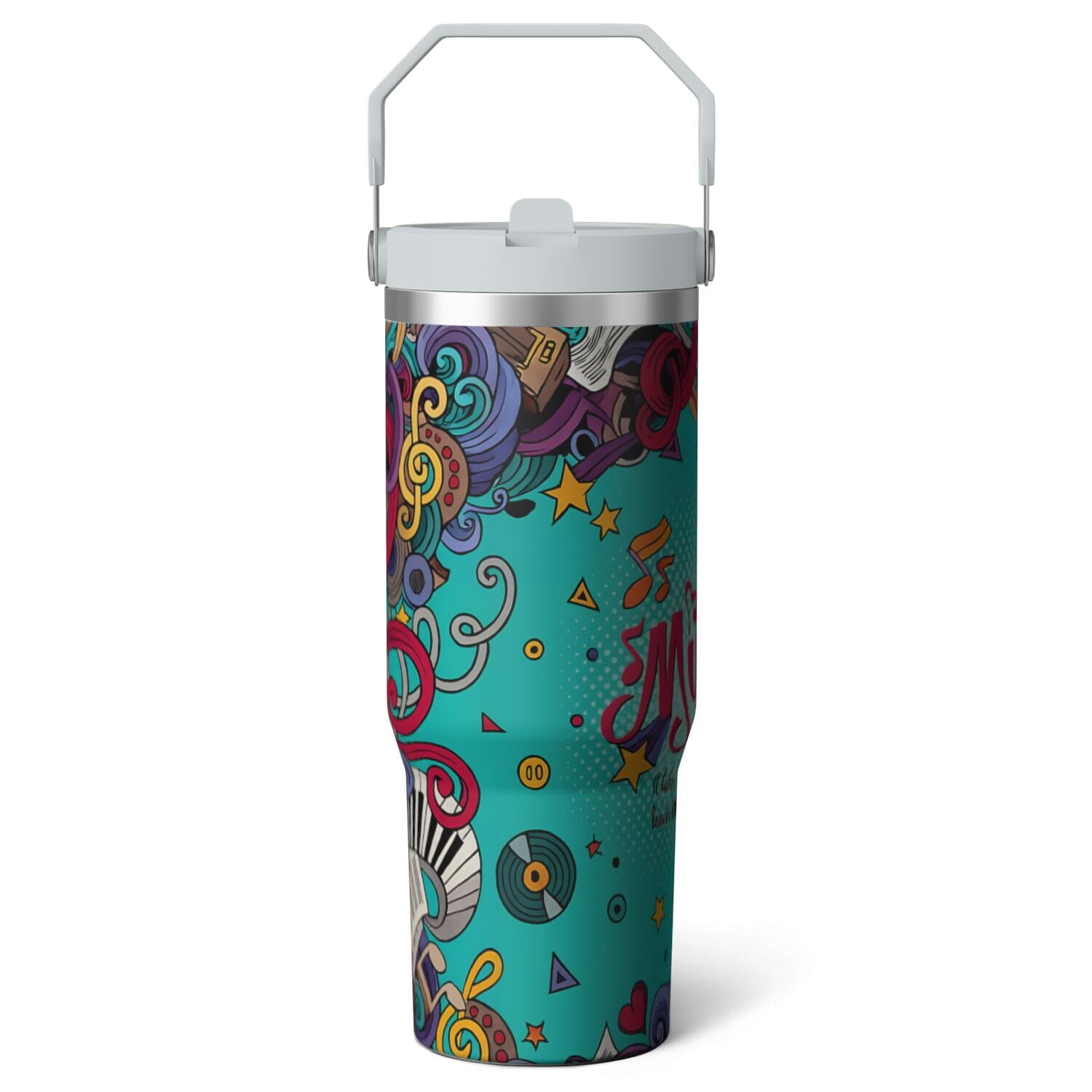 1pc Hummingbird 30oz Tumbler with Straw & Handle - Insulated Stainless Steel Cup | Holiday Gift for - Tumbler