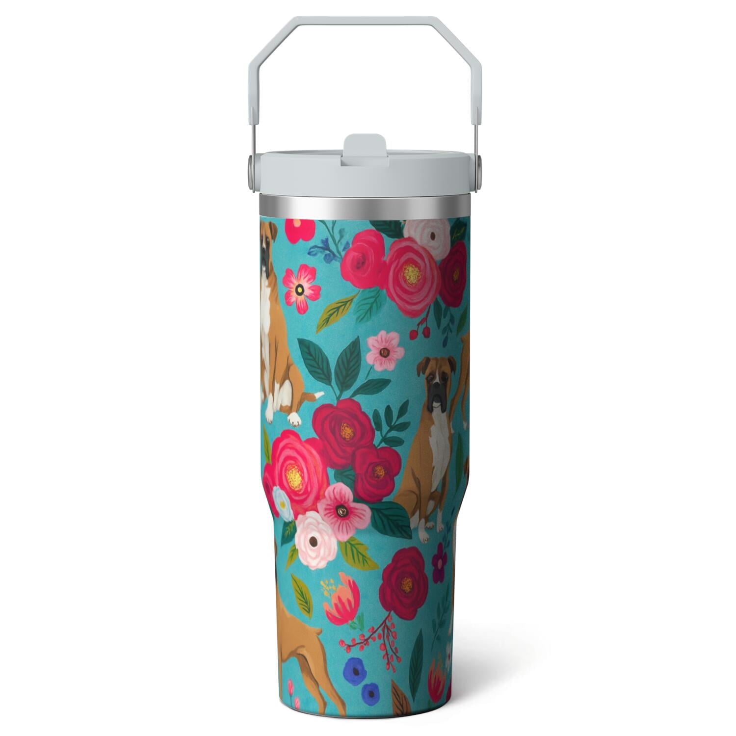 1pc shark 30oz Tumbler with Straw & Handle - Insulated Stainless Steel Cup | Holiday Gift for - Tumbler