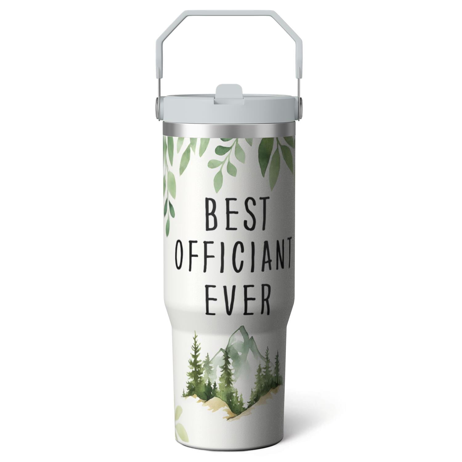 1pc Bow 30oz Tumbler with Straw & Handle - Insulated Stainless Steel Cup | Holiday Gift for Man Women (Christmas, Valentine's, Birthday)
