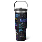 1pc Halloween Skull 30oz Tumbler with Straw & Handle - Insulated Stainless Steel Cup | Holiday Gift for Man Women (Christmas, Valentine's, Birthday) - Tumbler