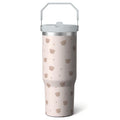 1pc Pink Leopard Print 30oz Tumbler with Straw & Handle - Insulated Stainless Steel Cup | Holiday Gift for Man Women (Christmas, Valentine's, Birthday) - Tumbler