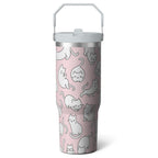 1pc Halloween Bat 30oz Tumbler with Straw & Handle - Insulated Stainless Steel Cup | Holiday Gift for Man Women (Christmas, Valentine's, Birthday) - Tumbler