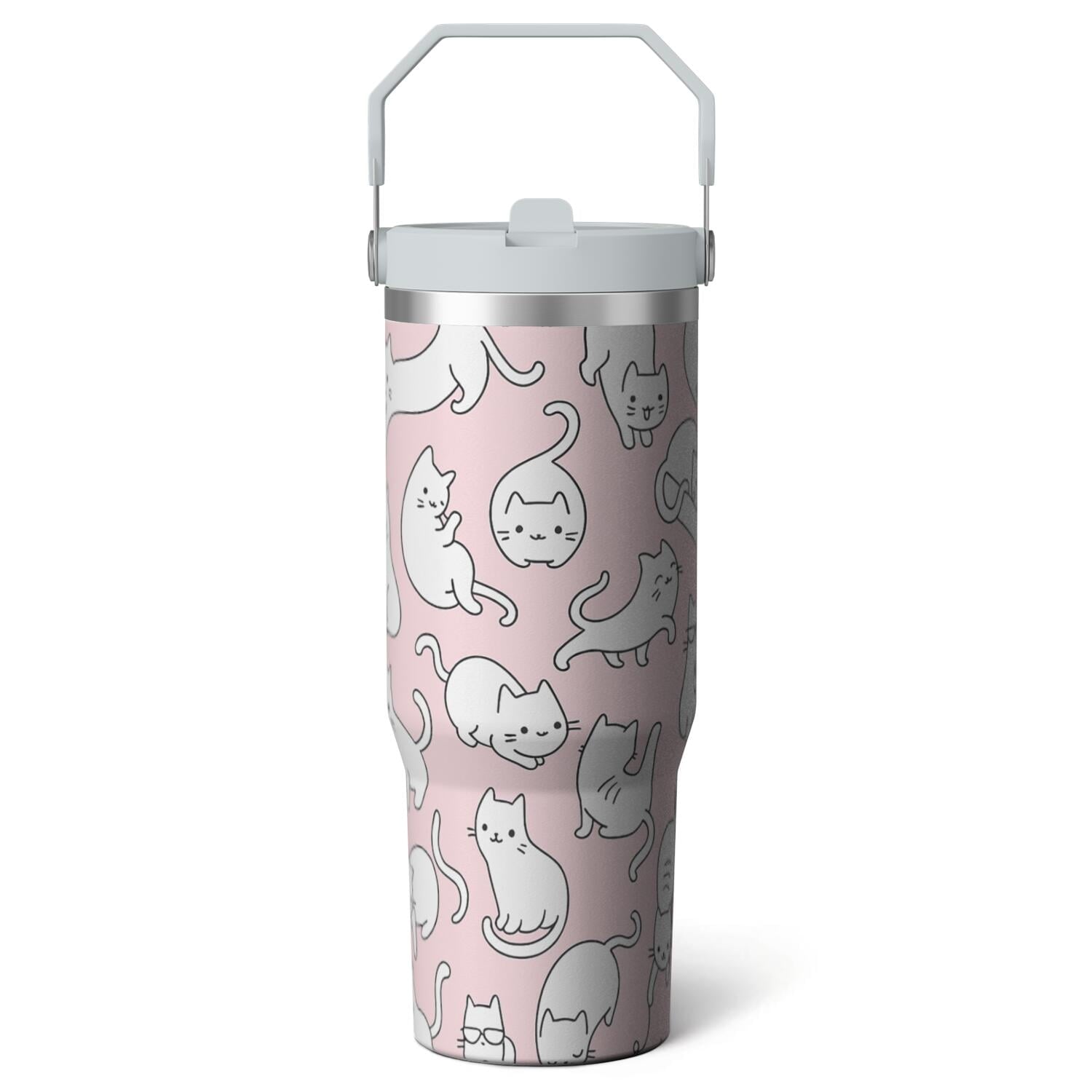 1pc Halloween Bat 30oz Tumbler with Straw & Handle - Insulated Stainless Steel Cup | Holiday Gift for Man Women (Christmas, Valentine's, Birthday) - Tumbler