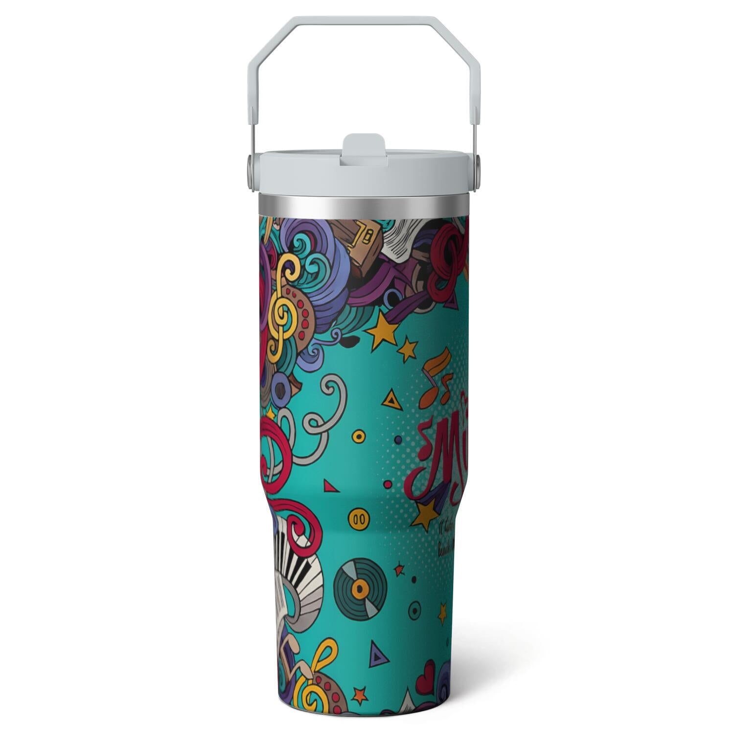1pc Hummingbird 30oz Tumbler with Straw & Handle - Insulated Stainless Steel Cup | Holiday Gift for Man Women (Christmas, Valentine's, Birthday) - Tumbler