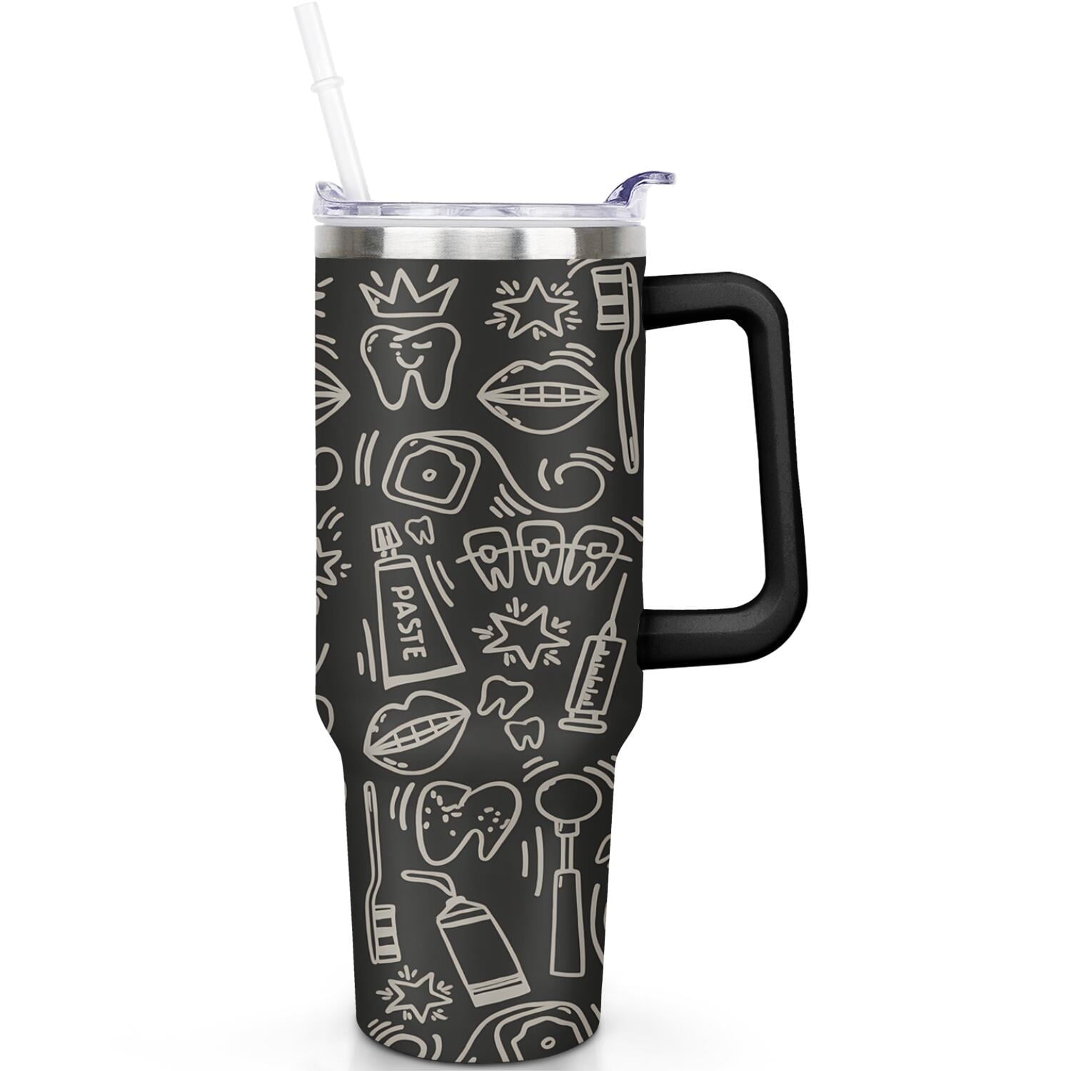 1pc Goose 40oz Tumbler with Straw & Handle - Insulated Stainless Steel Cup | Holiday Gift for - Tumbler