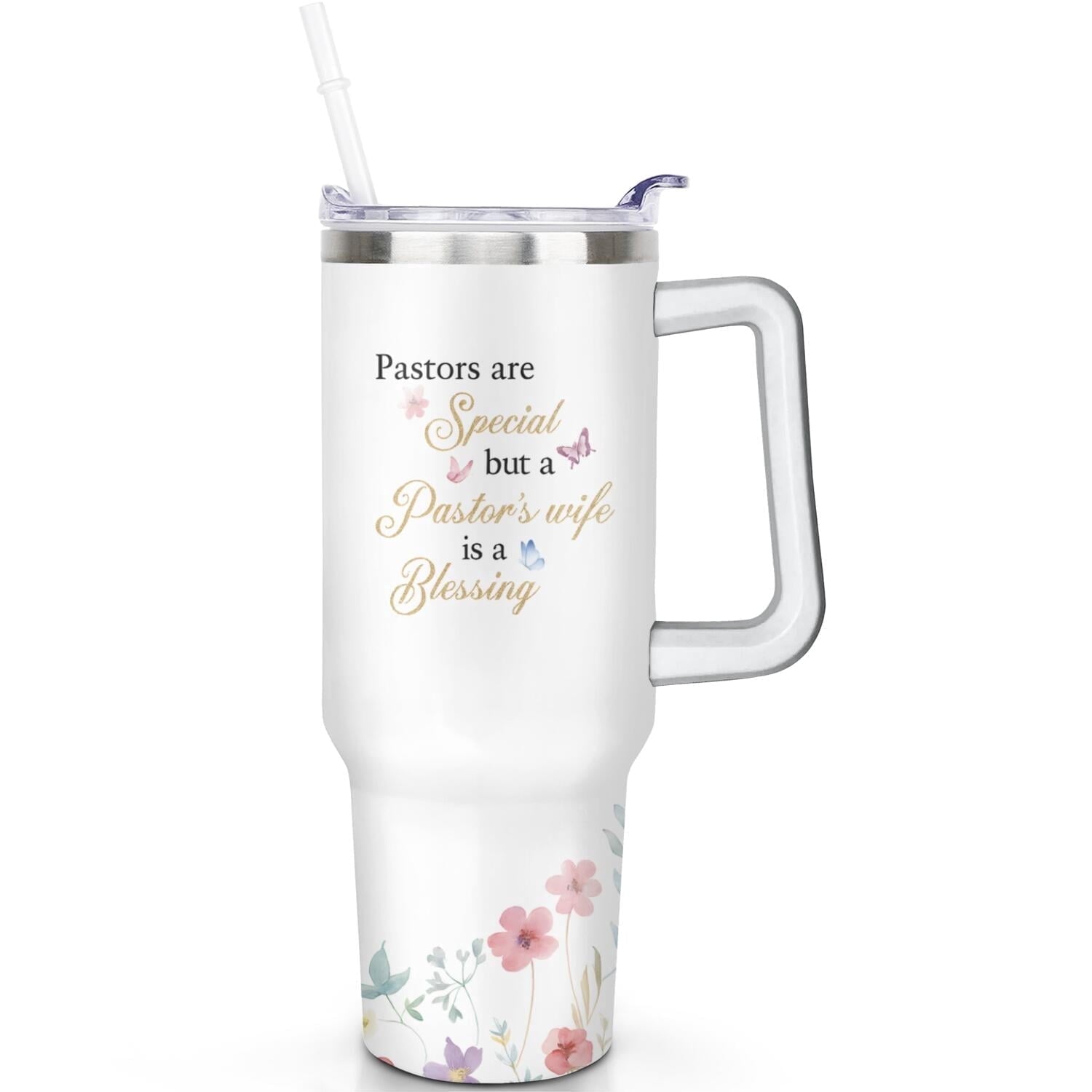 1pc cherry 40oz Tumbler with Straw & Handle - Insulated Stainless Steel Cup | Holiday Gift for Man Women (Christmas, Valentine's, Birthday)