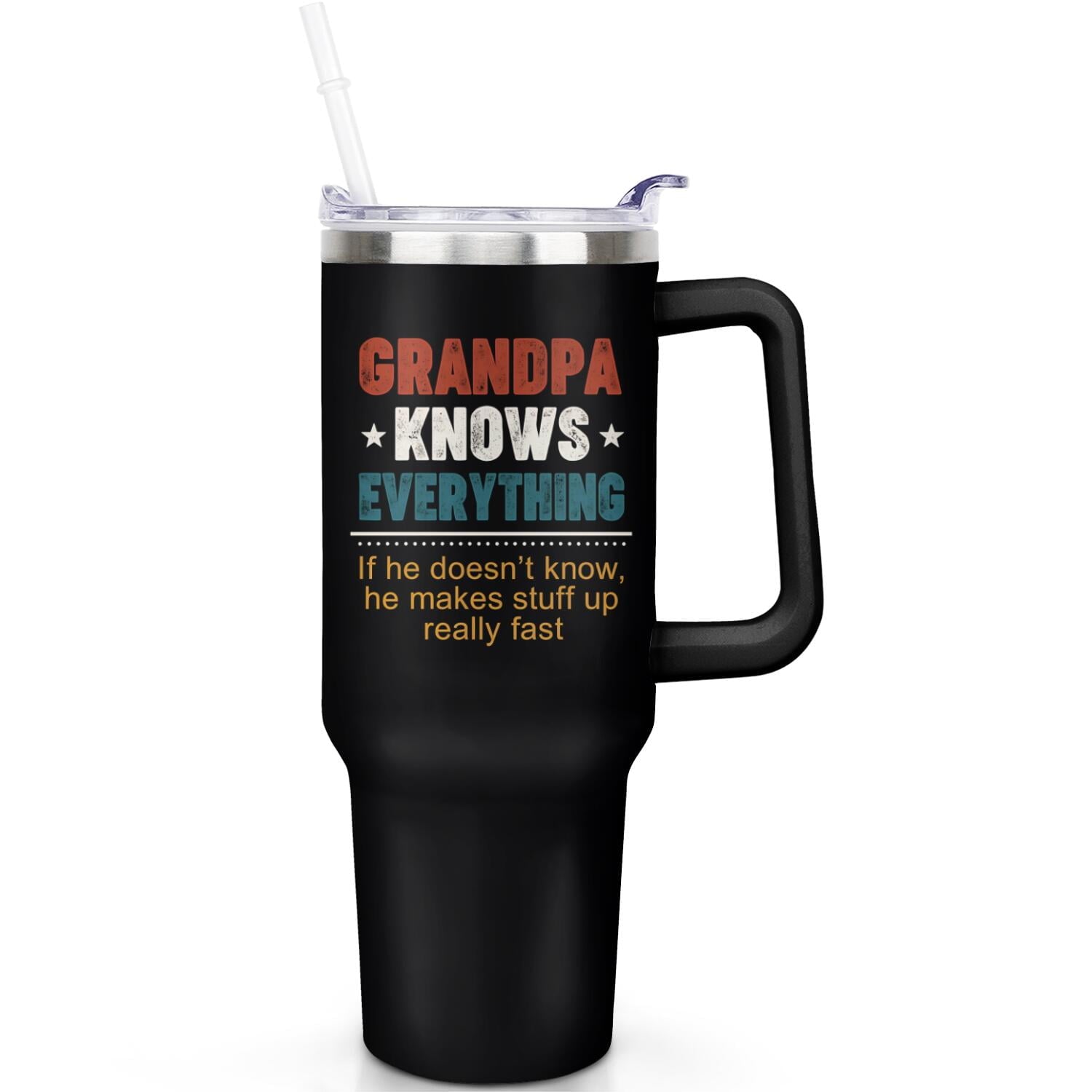 1pc cherry 40oz Tumbler with Straw & Handle - Insulated Stainless Steel Cup | Holiday Gift for Man Women (Christmas, Valentine's, Birthday) - Tumbler