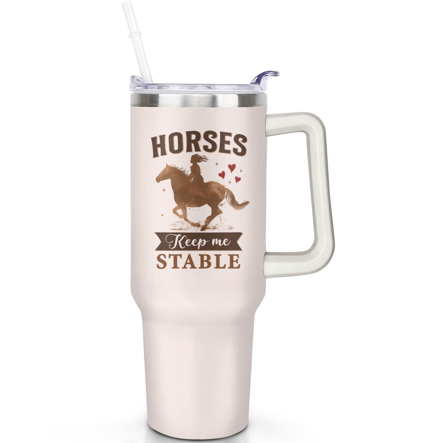 1pc daisy 40oz Tumbler with Straw & Handle - Insulated Stainless Steel Cup | Holiday Gift for - Tumbler