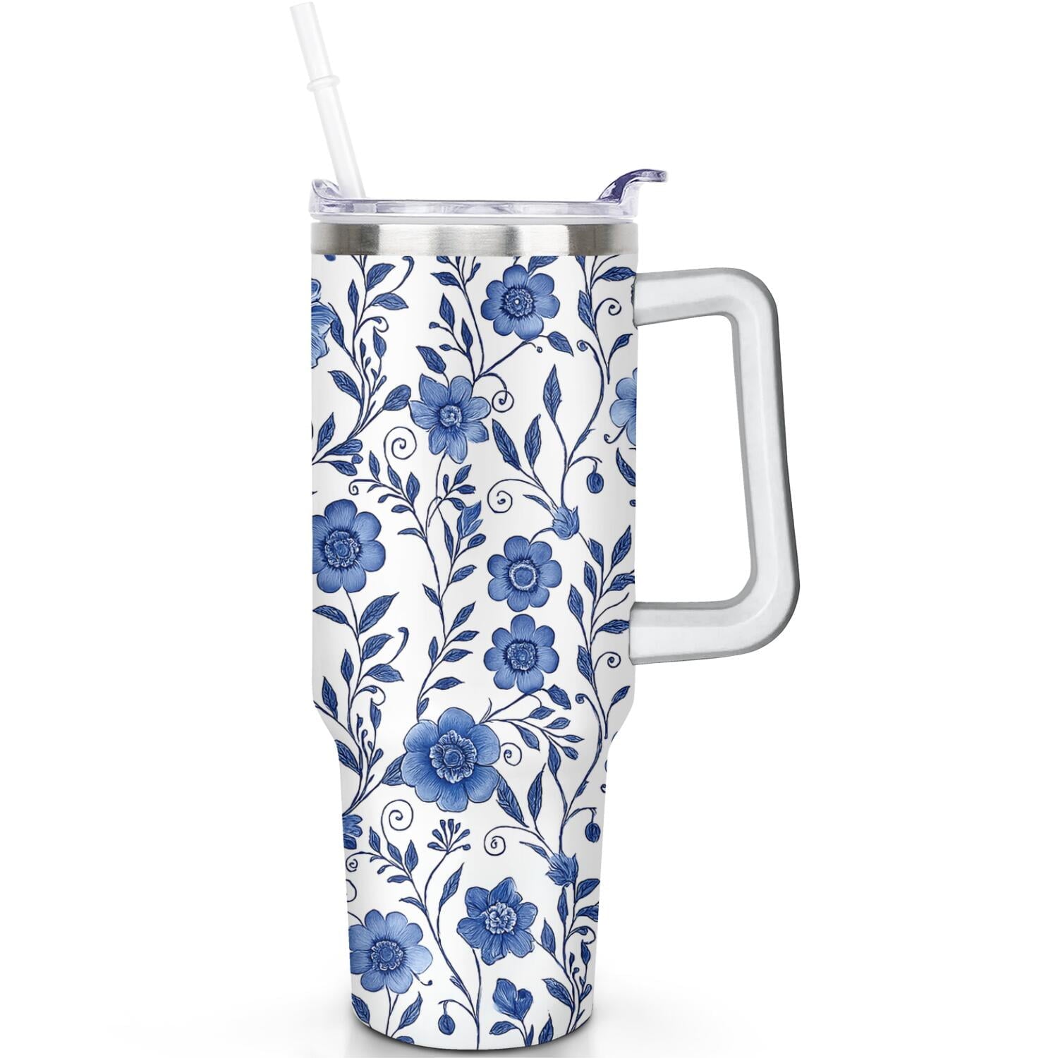 1pc Paw prints 40oz Tumbler with Straw & Handle - Insulated Stainless Steel Cup | Holiday Gift - Tumbler