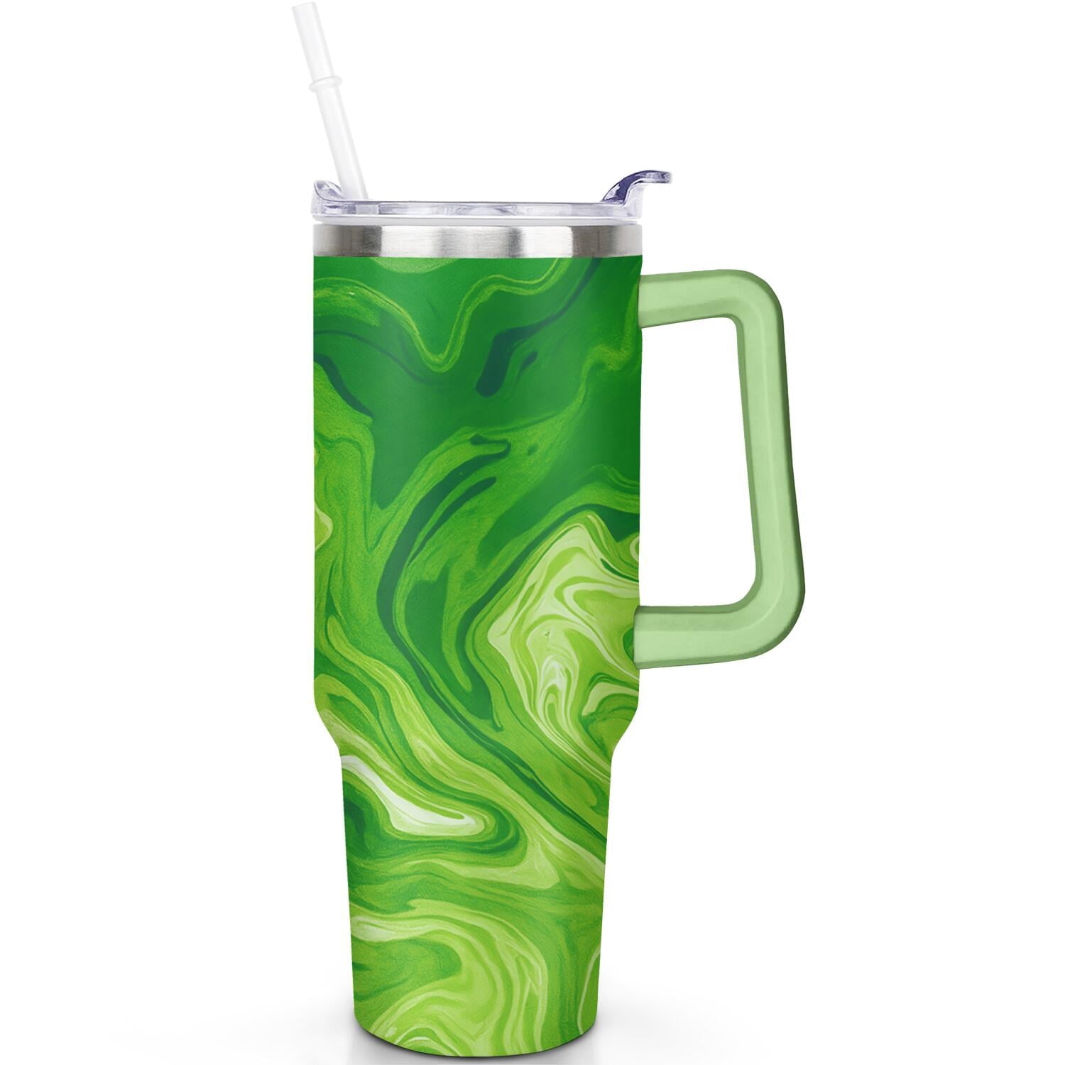 1pc Sunflower 40oz Tumbler with Straw & Handle - Insulated Stainless Steel Cup | Holiday Gift for - Tumbler