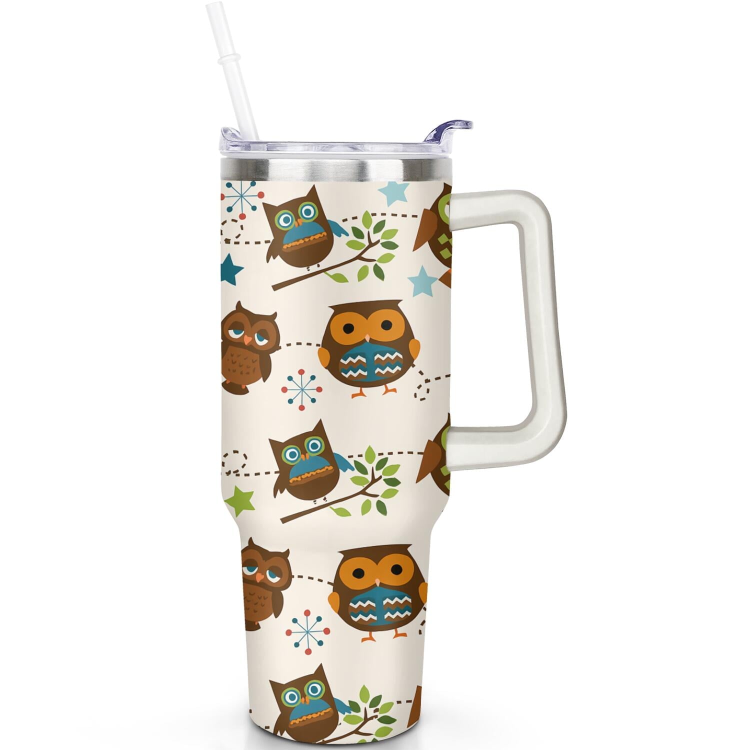 1pc Paw prints 40oz Tumbler with Straw & Handle - Insulated Stainless Steel Cup | Holiday Gift - Tumbler