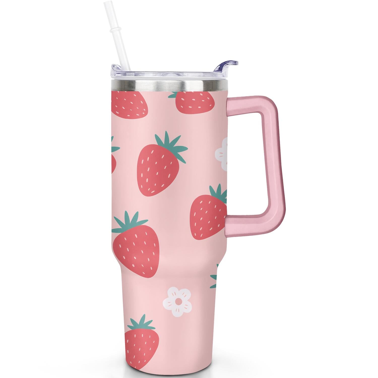1pc Goose 40oz Tumbler with Straw & Handle - Insulated Stainless Steel Cup | Holiday Gift for - Tumbler