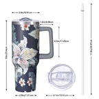40 oz Hawaii Tropical Plants Tumbler with Handle, Flip Straw Lid, Vacuum Insulated Leak Proof Stainless Steel Cup, Travel Gifts