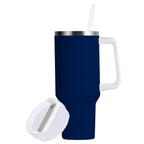 Ryvnso 30 oz Tumbler with Handle and Straw Insulated Stainless Steel Travel Mug with Lid Dark Blue Paint