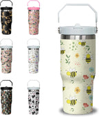 30 oz Chicken Tumbler with Handle and Flip Straw, Stainless Steel Double Insulated Cup with Lid and Straw, Travel Coffee Mug Water Bottle,Christmas Birthday Mothers Day Gifts for Women Animal Lovers - Tumbler