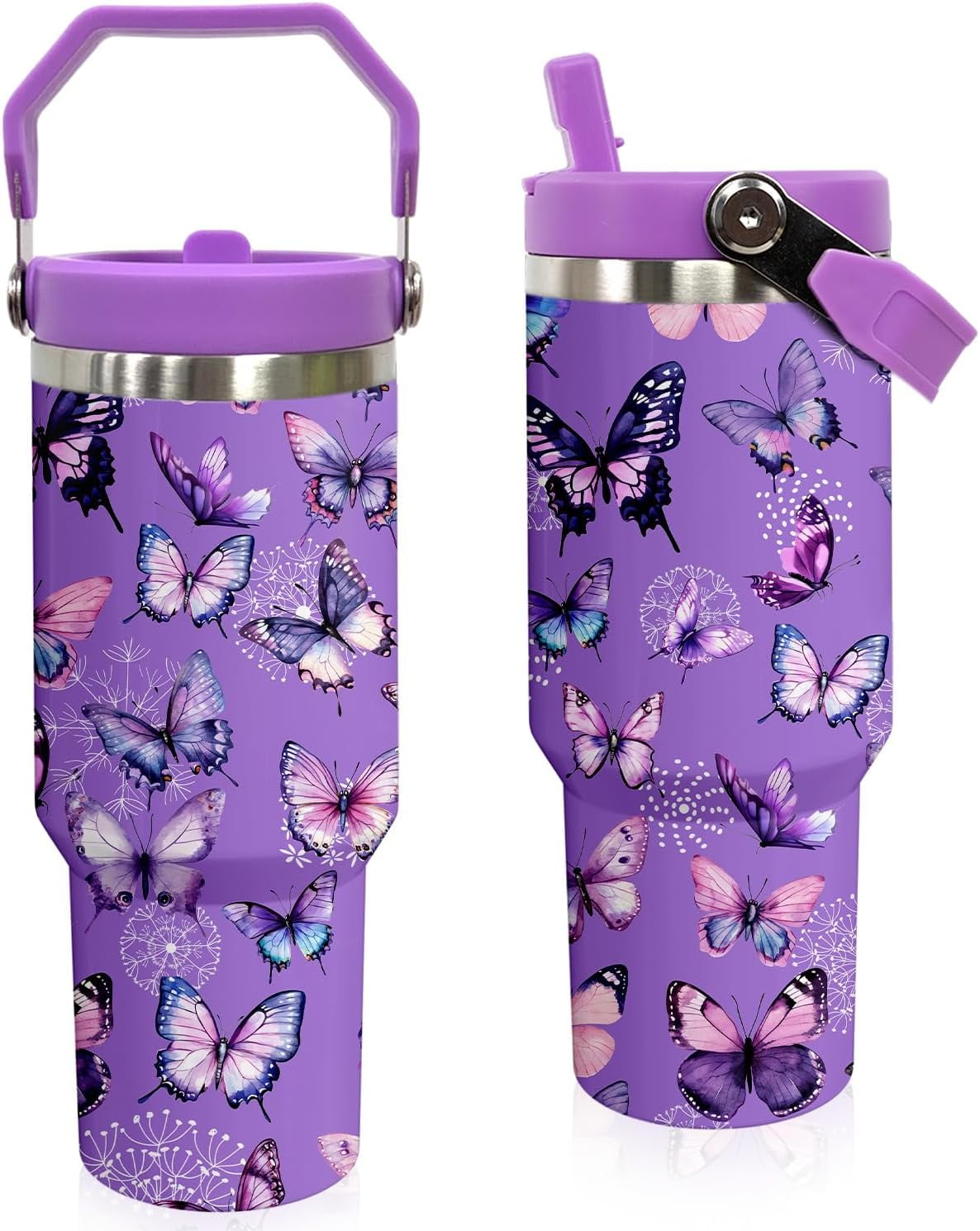 Elephant Mug 30 oz Tumbler with Handle Flip Straw Leak Proof - Elephant Gifts for Women 30oz - Tumbler