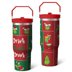 30oz Stainless Steel Tumbler with Lid and Straw,Spill Proof Travel Cup Double Wall Vacuum Insulated Coffee Mug with Top Handle Light-green - Tumbler