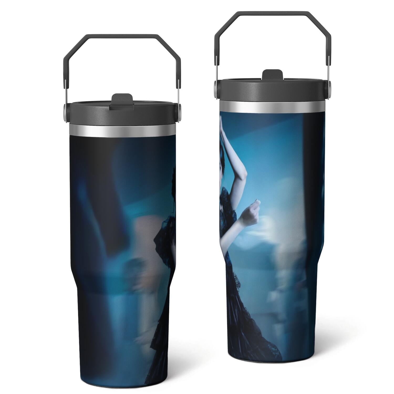 30oz Wednesday Girl Stainless Steel Tumbler with Lid and Straw,Wednesday Stuff Merchandise Spill Proof Travel Cup Double - Tumbler