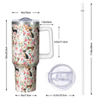 Dog Lover’s Travel Mug – 40oz Double Wall Stainless Steel Tumbler with Handle, Spill Proof Lid and Coffee Straw