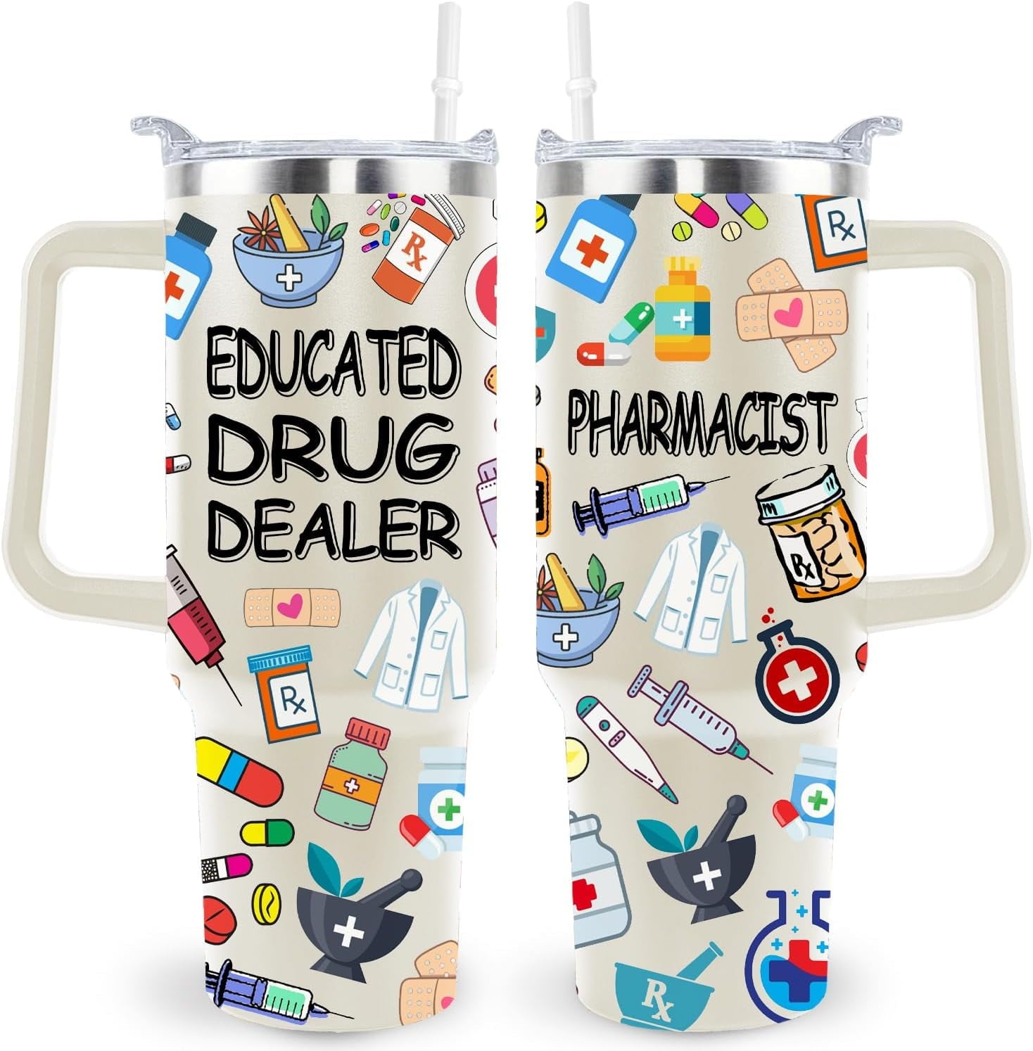 40 Oz Respiratory Therapist Tumbler Cup Respiratory Therapist Gifts Stainless Steel Insulated Travel Coffee Mug with Handle Respiratory Therapist Week Gifts for Women Men - Tumbler