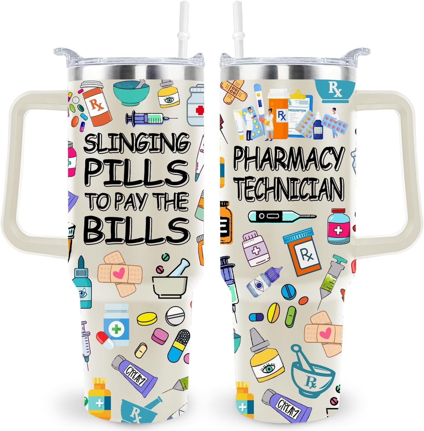 40 Oz Respiratory Therapist Tumbler Cup Respiratory Therapist Gifts Stainless Steel Insulated Travel Coffee Mug with Handle - Tumbler