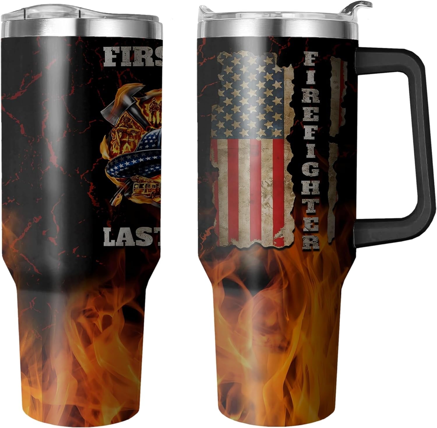 40 Oz Tumbler with Handle and Straw, Double Wall Coffee Travel Mug Spill Proof Leak Proof, Reusable - Tumbler