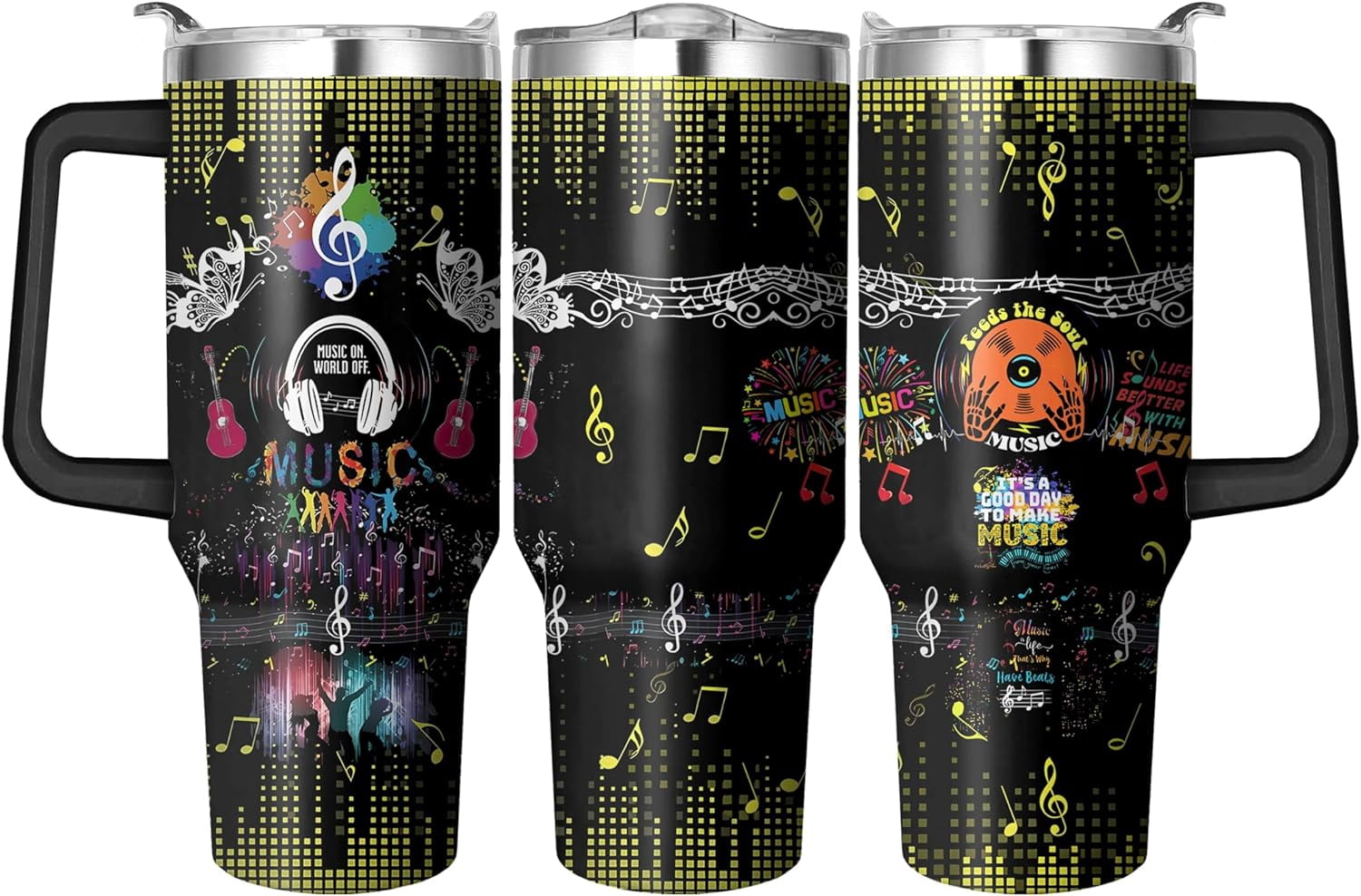 40 Oz Tumbler with Handle and Straw, Double Wall Coffee Travel Mug Spill Proof Leak Proof, Reusable - Tumbler