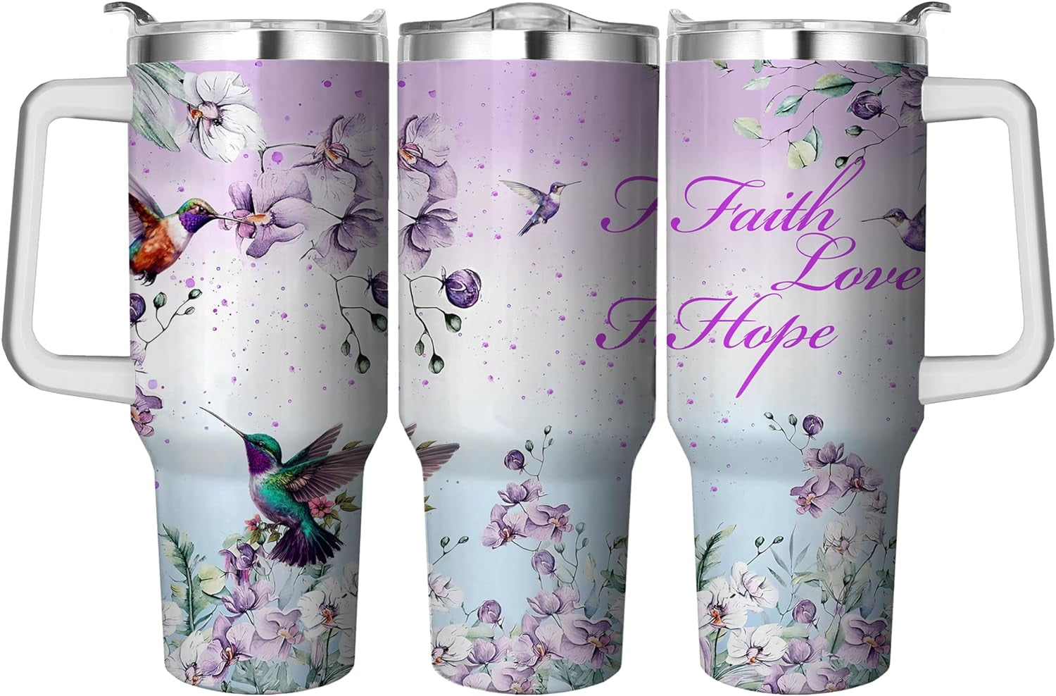 40 Oz Tumbler with Handle and Straw, Double Wall Coffee Travel Mug Spill Proof Leak Proof, Reusable - Tumbler