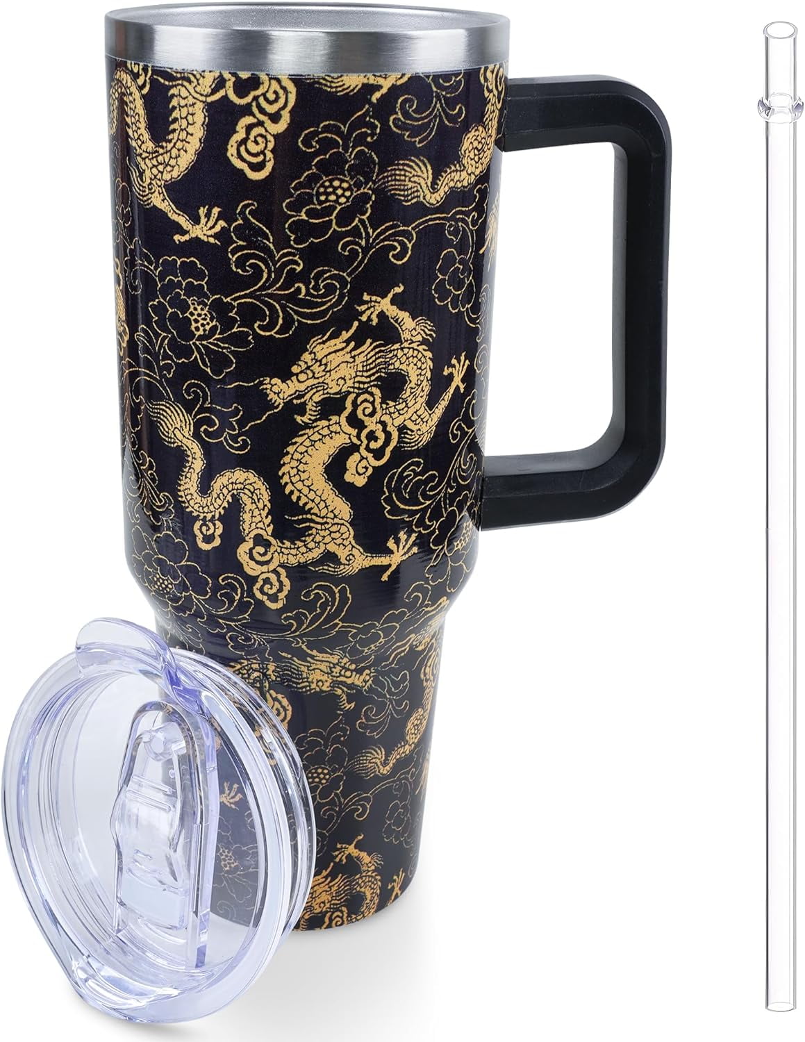 40 oz Frog Mushroom Tumbler with Handle and Straw, Travel Mug Water Bottle, Stainless Steel Insulated Cup - Tumbler