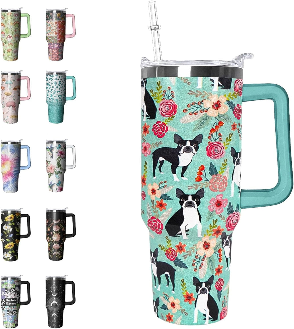 40 oz Tumbler with Handle and Straw Leak Proof Tumbler 40 oz Insulated Cup with Handle Hummingbird - Tumbler