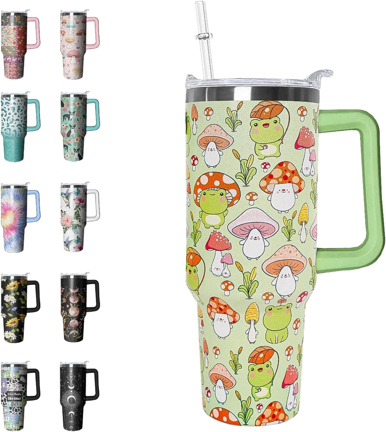 40 oz Tumbler with Handle and Straw Leak Proof Tumbler 40 oz Insulated Cup with Handle Hummingbird Coffee Travel Mug 40 oz Hummingbird Tumbler with Handle Hummingbird Gifts for Women - Tumbler
