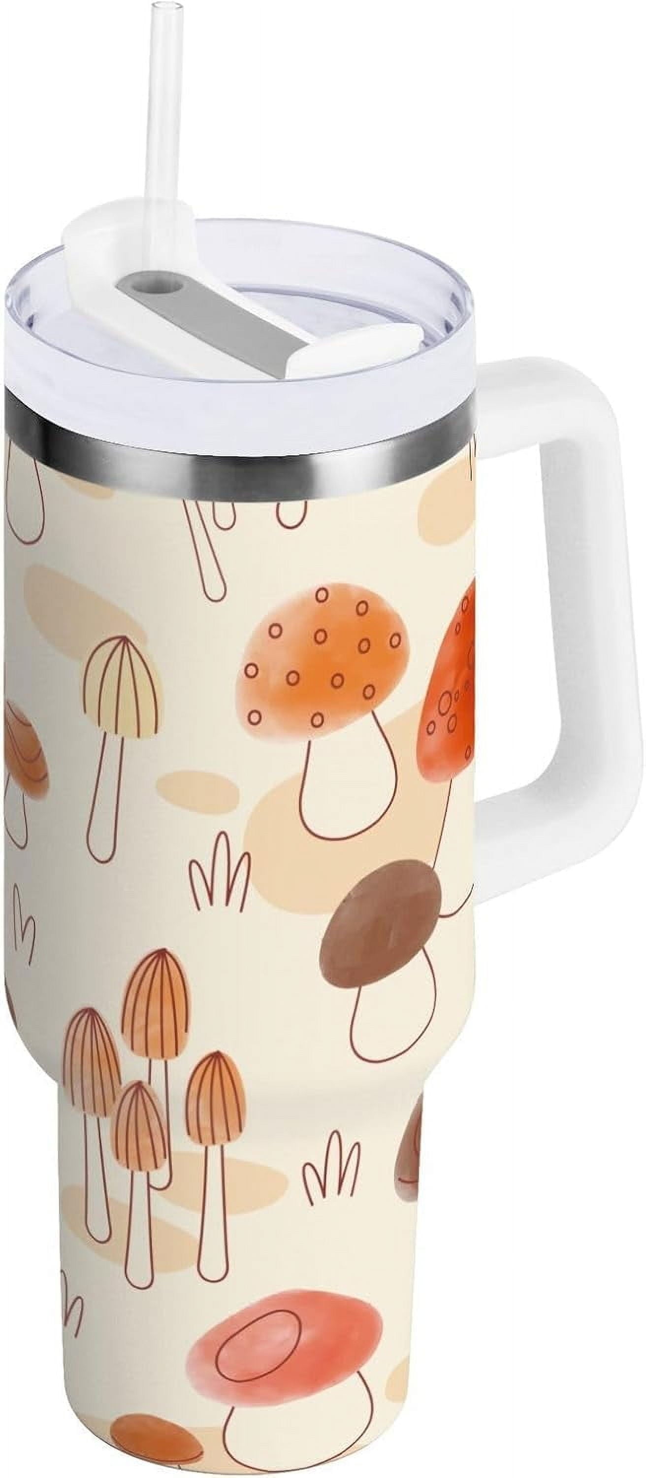 40 oz Tumbler with Handle Lid and Straw Insulated Water Tumbler Stainless Steel Water Cup Mug Bottle - Tumbler