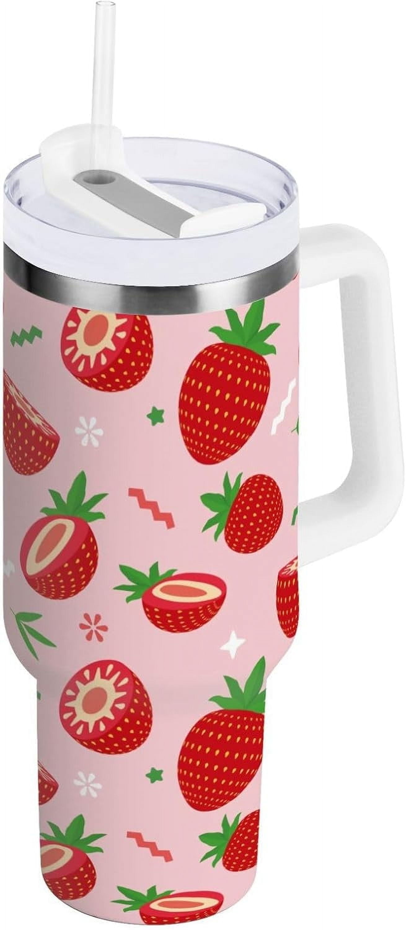 40 oz Tumbler with Handle Lid and Straw Insulated Water Tumbler Stainless Steel Water Cup Mug Bottle - Tumbler