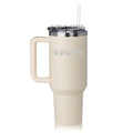 40 oz Tumbler with Handle and Straw Lid Stainless Steel Insulated Travel Mug Cup Moon Phases (Cream)