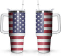40oz Easter Bunny Tumbler with Handle and Straw, Rabbit Stainless Steel Travel Mug Water Bottle, Vacuum Insulated - Tumbler
