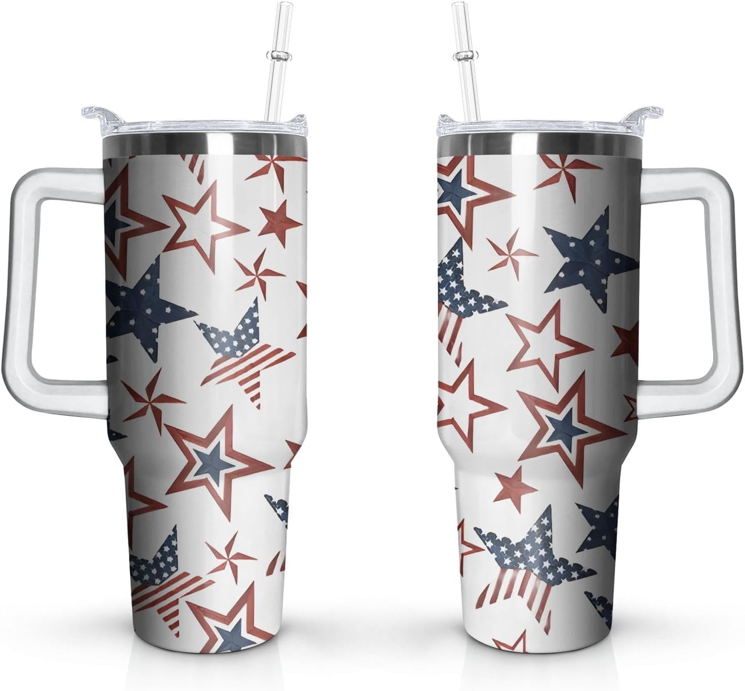 40oz Easter Bunny Tumbler with Handle and Straw, Rabbit Stainless Steel Travel Mug Water Bottle, Vacuum Insulated - Tumbler