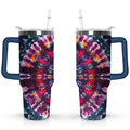 40oz Boho Tie Dye Stainless Steel Flip Straw Tumbler Spill Proof Travel Cup Double Wall Vacuum Insulated - Tumbler