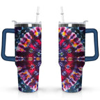 40oz Boho Tie Dye Stainless Steel Flip Straw Tumbler Spill Proof Travel Cup Double Wall Vacuum Insulated - Tumbler