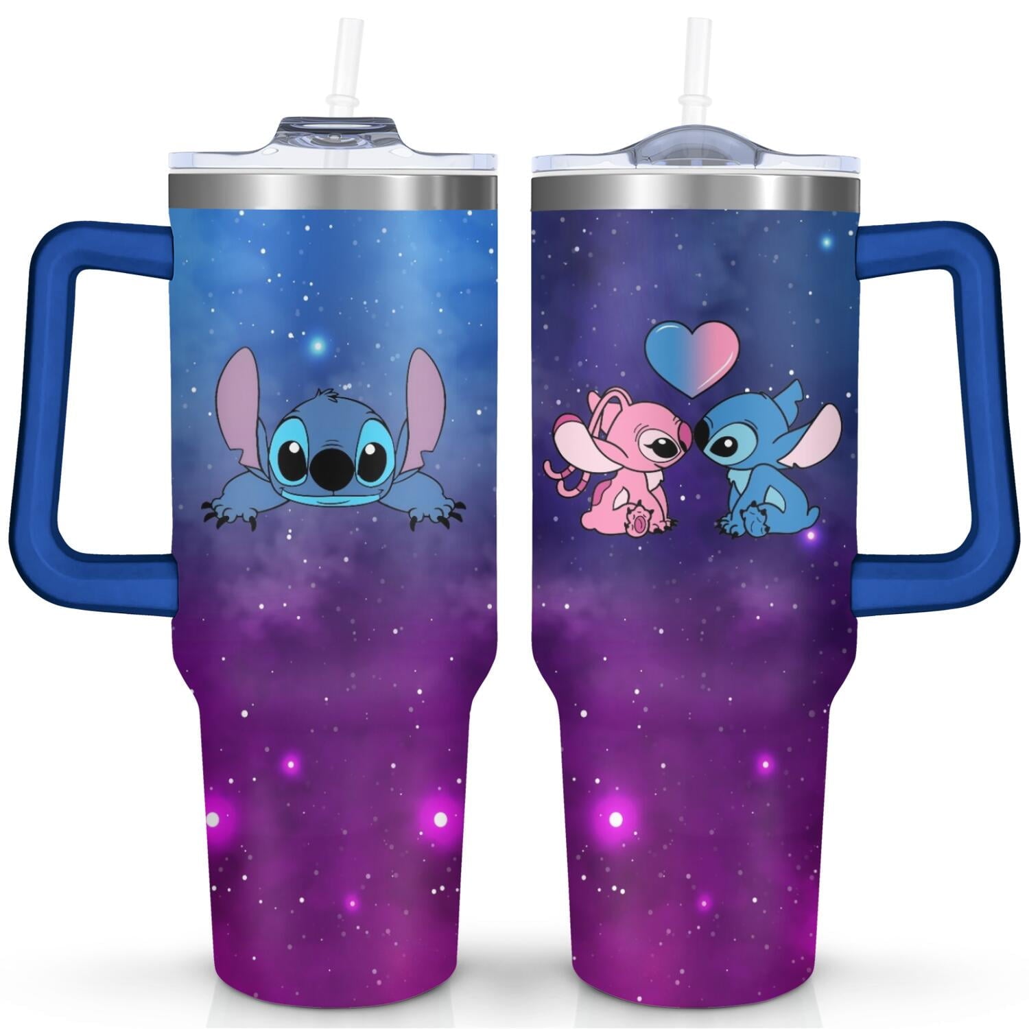 40oz Cartoon Movie Stainless Steel Tumbler with Lid and Straw,Spill Proof Cartoon Travel Cup for Cartoon Lovers Double Wall Vacuum Insulated Coffee Mug with Handle Pink - Tumbler