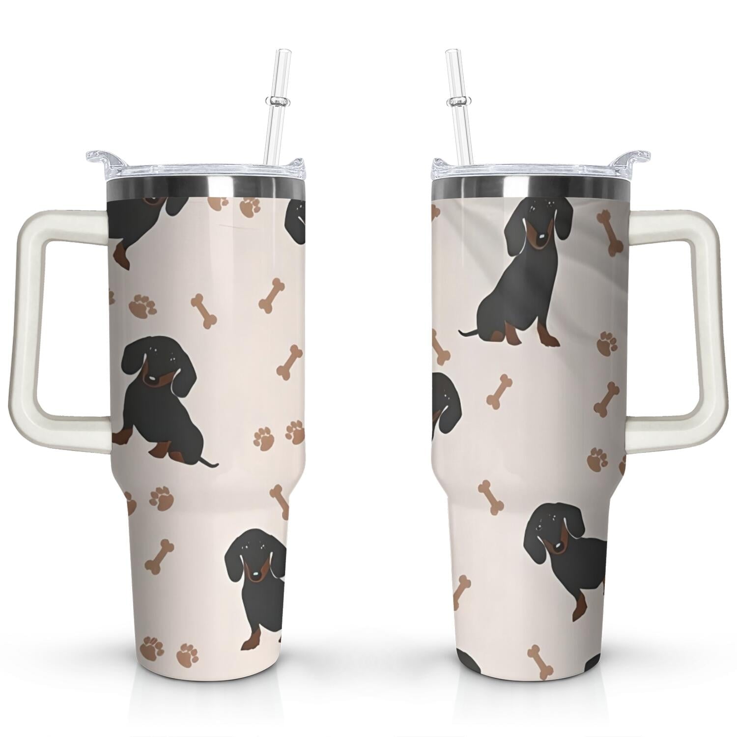 Gift for Dog Lovers Cute Dog Tumbler for Women - 40oz Dog Tumblers with Handle Straw and - Tumbler
