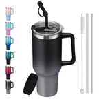SUNSOC 40oz Insulated Tumbler with Handle and Straw – Stainless Steel Travel Mug, BPA-Free, Leakproof, Keeps Drinks Cold & Hot - Tumbler