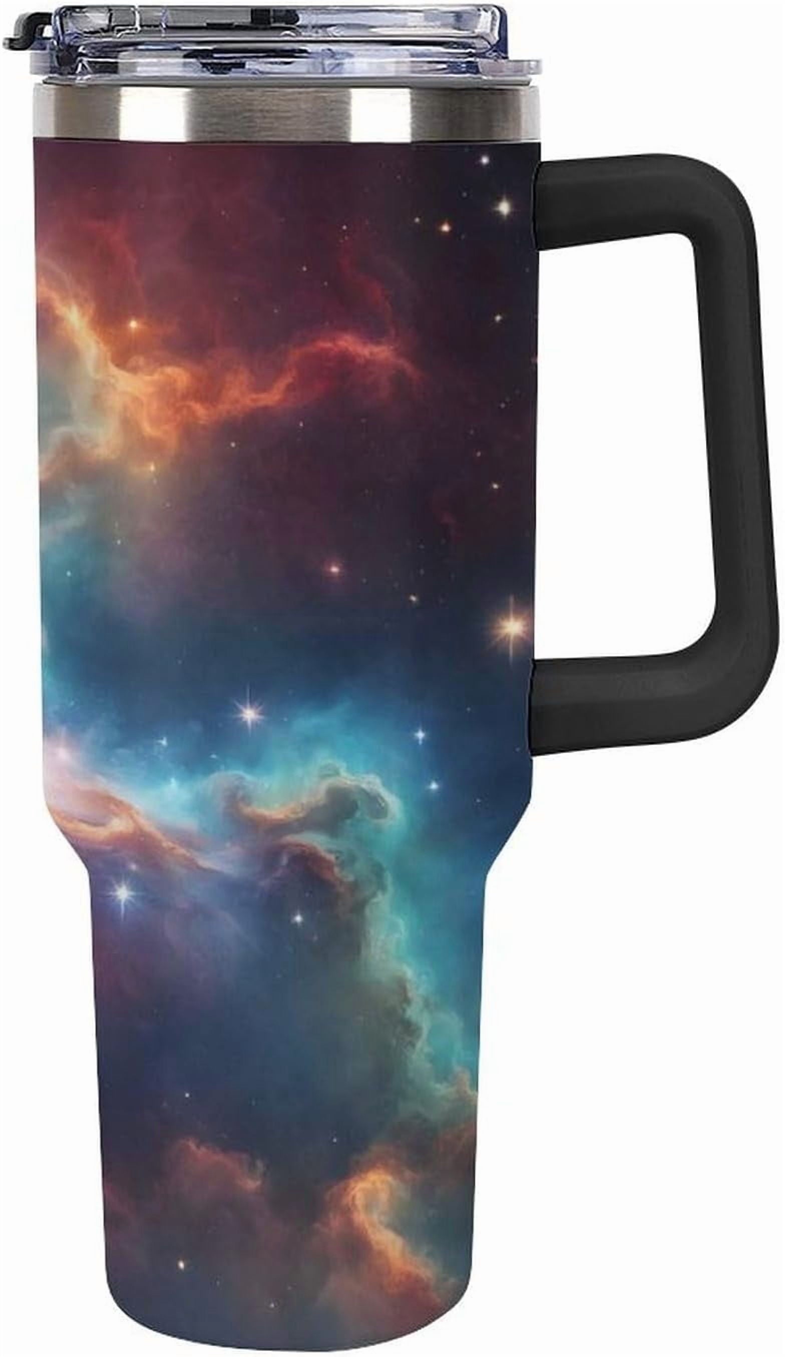 40oz Insulated Stainless Steel Tumbler with Handle, Abstract Brown Leopard Print Leakproof Water Bottles Travel Mug with - Tumbler