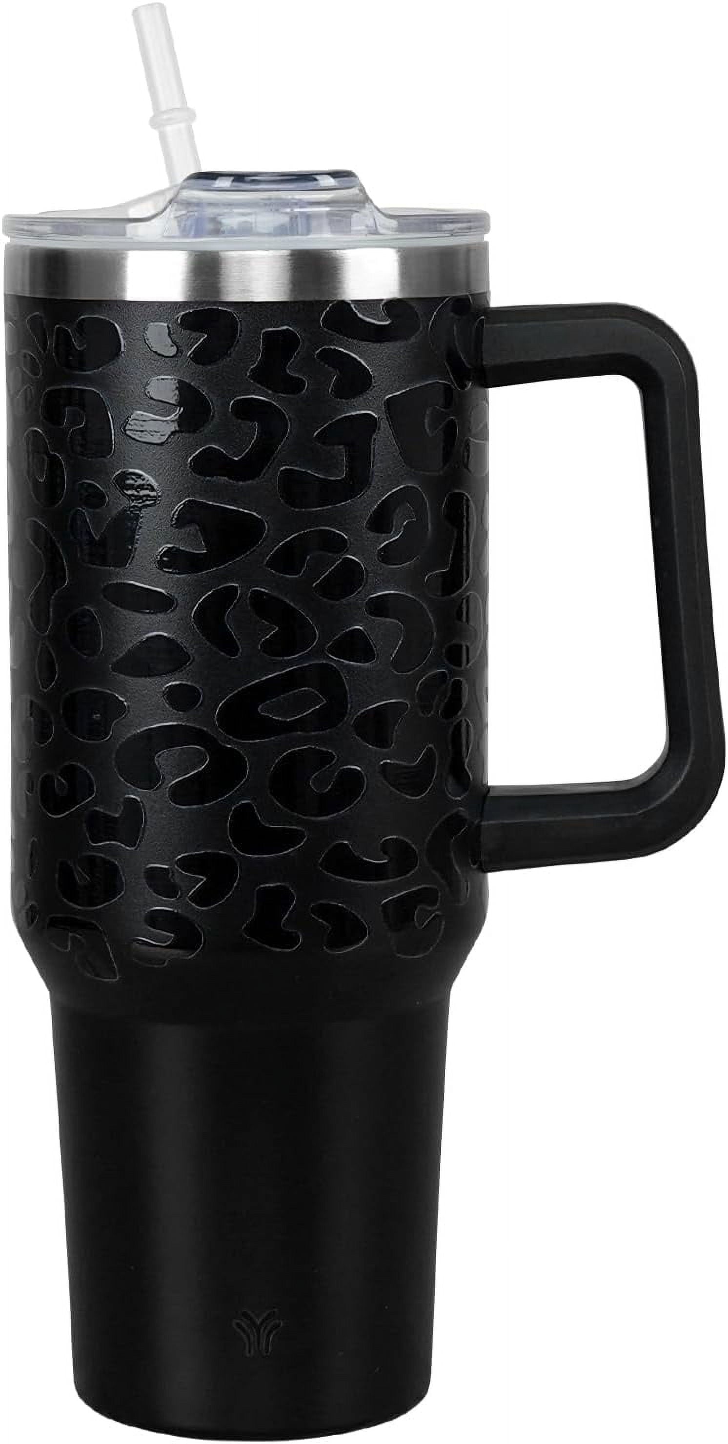 40oz Tumbler with Handle and Straw Lid | Vacuum Insulated Leak Proof Tumbler | Stainless Steel Travel - Tumbler