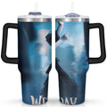40oz Wednesday Girl Stainless Steel Tumbler with Lid and Straw,Wednesday Stuff Merchandise Spill Proof Travel Cup Double Wall Vacuum Insulated Coffee Mug with Handle Black - Tumbler