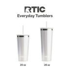 RTIC 28 oz Ceramic Lined Everyday Tumbler, Spill-Resistant Straw Lid, Plum Glitter