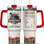 Tumbler 40 Oz With Handle Lid And Straw, Grandmasaurus Nutrition Facts, Grandmasaurus Gifts, Nana Grandma Cups Coffee - Tumbler