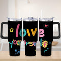 Colorful Love Yourself Stainless Steel Tumbler, 30oz - Tumbler
